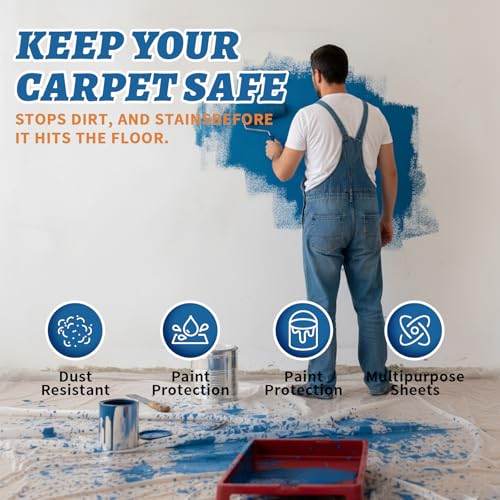 Yiech Carpet Protection Film 24" x 50' - Self Adhesive Floor Protector - size: 24"x50'