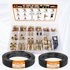 CheeMuii 43Pcs Brass DOT Air Line Fittings with 1/4" & 3/8" DOT Air Hoses - size: 2ROLL-45PCS