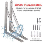 YUMORE 12 Inch Shelf Bracket, Heavy Duty L Bracket, 2 Pack - size: 12"(Soild)