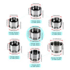 7 PCS Female Thread Faucet Adapter Kit, Sink Faucet Aerator Adapter - color: Silver, size: FMulti-M22