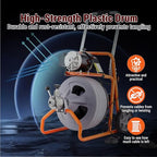 HoldwellS 75FT x 1/2 Inch Drain Cleaner Machine, Auto Feed Electric Drain Auger for 2"-4" Pipes, Enclosed Plastic Drum with 4 Cutters & Pneumatic Foot Switch, Sewer Snake Auger - color: 75FT x 1/2inch (Auto Feed)