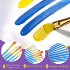 AROIC Acrylic Paint Brush Set, 36pack/360pcs Nylon Hair Paint Brushes - size: 360pcs-blue