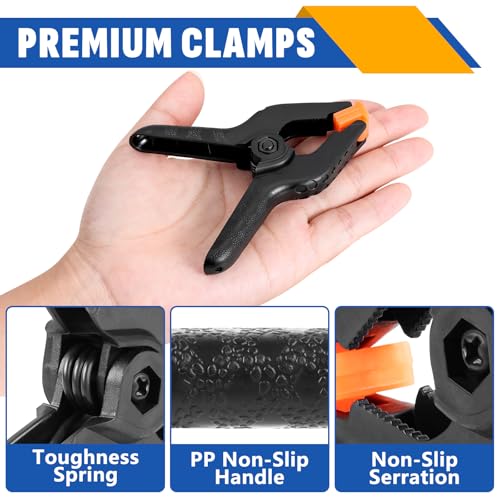 24 Pack 3.5 inch Plastic Spring Clamps, Backdrop Clips - size: 3.5in-24P