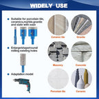 Tile Hole Saw Kit Diamond- BRSCHNITT 11pcs Diamond Core Drill Bit for Porcelain Tile Ceramic Marble Granite Drilling Triangle Shank - size: 6/8/10/25/28/32/35/45/50/65D+20F