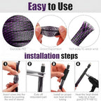 Tatuo 65.6 ft Braided Cable Sleeve Expandable Wire Sheathing (Purple) - color: Purple, size: 65.6 ft