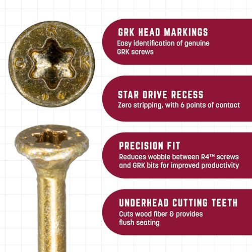 GRK Fasteners R4™ #9 x 2 Multi-Purpose Framing Screws, 990 PCS - size: #9x2" 990 count
