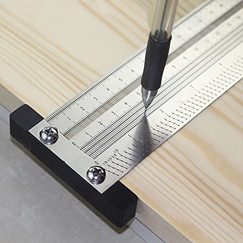Ultra Precision Marking T-Rule Hole Ruler Stainless Scribing Mark Carpenter Line Carpenter Measuring Tool(16 inches) - size: 16 inches