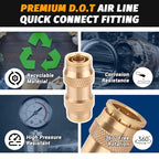 1/2" Air Brake Line Fitting, DOT Brass Push to Connect Union 4PCS - color: 4PCS DOT Push-to-Connect, size: 1/2" Od