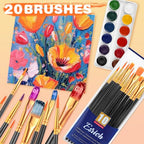 ESRICH 20PCS Paint Brushes, Paint Brush for Acrylic Painting - color: Black, size: 20