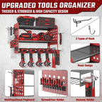 SUNALLY Power Tool Organizer, Wall Mount Garage Tools Storage Rack, Red - style: 4 Drill Holders D
