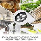 11 Inch Hole Saw with 1/2" Triangle Shank Quick Change Arbor, JTemgle Bi-Metal Hole Saw Heavy Duty Hole Cutting Tool for Cornhole Boards, Recessed Lights, Wood, Plastic, Drywall & Soft Metal - size: 11"