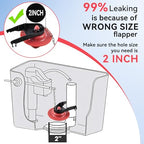 Saillong 6 Set Universal Toilet Tank Replacement Kit, Include Fill Valve, 2 Inch Low Flow Rubber Flapper, Front Mount Toilet Flush Brass Handle, Adjustable, Quiet, Easy Install Repair Kit