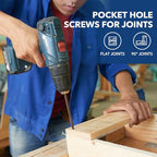 Pocket Hole Screws #8x1-1/2 Zinc, Coarse Thread Wood Screws 300Pcs, Washer Head with Square Drive, 150MM Drive Bit Included - color: Zinc, size: #8x1-1/2‘’