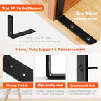 Shelf Bracket 8 Pack 5" Lx4 H 5mm Thick Heavy Duty Black L Brackets - color: Black-8pack, size: 5"Lx4"Wx1.5"W