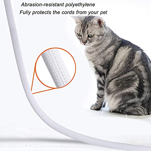 Cable Management Sleeve, Split Design, 10FT - 1 Inch, White - color: White, size: 1"-10ft