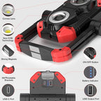 Adelante Rechargeable Work Lights 2 Pack, 2500LM, Magnetic Base, 360° Stand