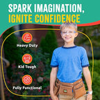 Sparkjump Kids Brown Tool Belt, Adjustable Tool Belt for Toddlers and Kids - color: Brown Tool Belt