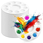 40Pcs Paint Tray Palettes, Art Plastic Paint Trays Watercolor Palette for Kids Painting Craft DIY School Project, Art Class, White Paint Holder, Paint Supplies