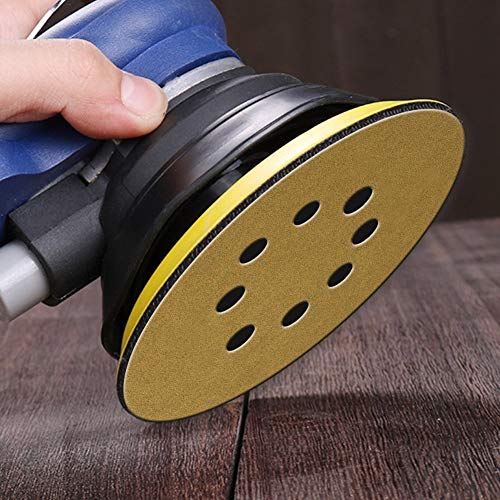 5-Inch 8-Hole Hook and Loop Sanding Discs, Orbital Sander Sandpaper Discs, 100 Pieces Round Sandpaper Set, 120 Grit - size: 120-Grit