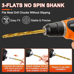 21 Pcs Titanium Coated Twist Hex Shank Drill Bit Set for DE-Walt DW1361