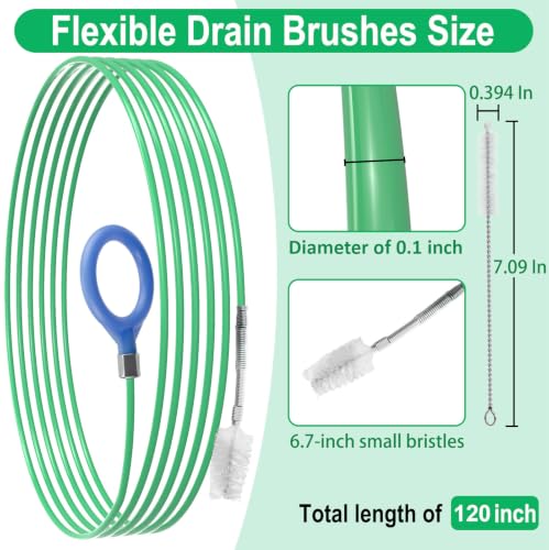 ecocstm Auto Sunroof Drain Cleaning Tool, 120 Inch Flexible Drain Brush - size: 120 Inch sets
