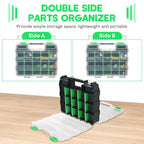Small Parts Organizer Storage Case Tools Box 34-Compartments - color: Green
