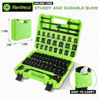 Reniteco 56-Piece 3/8" Drive Socket Set, SAE 5/16"-3/4", Metric 8-22mm, Cr-V - size: 3/8"-56 PCS