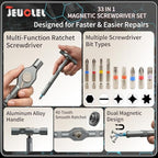 33 in 1 Magnetic Screwdriver, Multi Bit Ratcheting Screwdriver Set