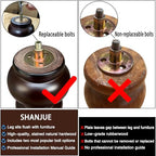 SHANJUE 8 Inch Sofa Legs Wood Round Furniture Feet for Couch Dresser, 4PC - size: 8 inch