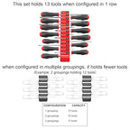 Ernst Manufacturing Screwdriver Pro - Modular Screwdriver Organizer for 13 Tools with Anti-Slip Base, Red - Made in the USA - size: 13-Tool