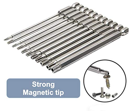 aiyun 11Piece Star Screwdriver Bit Set Shark Vacuum Security (75mm Length) - size: 75mm Length (T6-T40)
