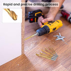 6 Pack Titanium Drill Bit Set, 3-8mm Serrated Side Cutting Drill Bit, Titanium Serrated Cutting Bits, Woodworking Tools, Hole Holesaw Tool for Plastic Metal Wood Hole