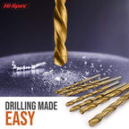 Hi-Spec SAE HSS Drill Bit Set for Metal, Wood and Drywall, 1/16-3/8 in - size: 99pc