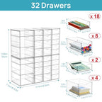 Vtopmart Acrylic Desk Organizer with 32 Drawers for Office, Makeup, Crafts - style: E