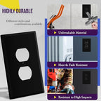 ENERLITES Oversized Duplex Outlet Covers, Jumbo Wall Plate, 1 Pack, Black - color: Black, size: Over-Size