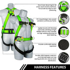TT TRSMIMA Safety Harness Fall Protection Kit: Roofing Harness for Work - style: Green