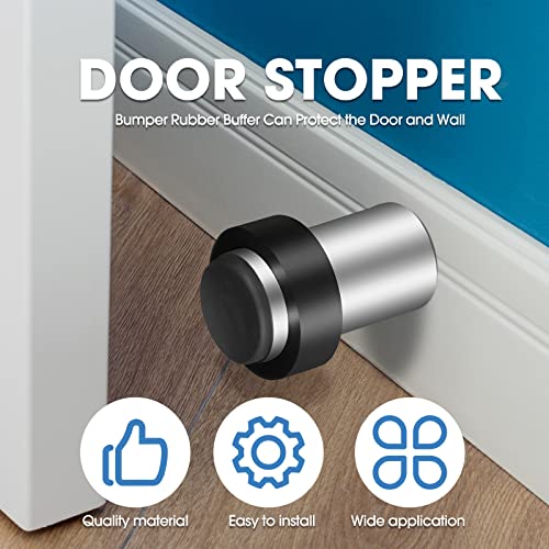 Chumia 20 Pcs Floor Mounted Door Stopper Stainless Steel,Silver - color: Silver
