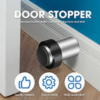 Chumia 6 Pcs Floor Mounted Door Stopper Stainless Steel,Silver - color: Silver