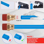 CheeMuii 76 Pcs Brass DOT Air Line Fittings with 1/4" & 3/8" DOT Air Hoses - size: 2ROLL-80PCS-BLUE