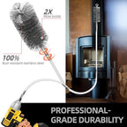 Drill-Powered Chimney Brush & Pipe Cleaning Brush Kit