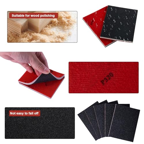 22 Pcs Sanding Sponge 800 Grit Sandpaper Assortment, Washable & Reusable Sanding Blocks for Wood, Metal, Drywall, Glazing, Wet Dry Sandpaper for Smooth Finishing - size: 800 Grit