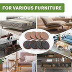 Furniture Sliders for Carpet 8 PCS - 2 1/2" Brown Coffee - size: 8 PCS 2 1/2 inch Brown Coffee