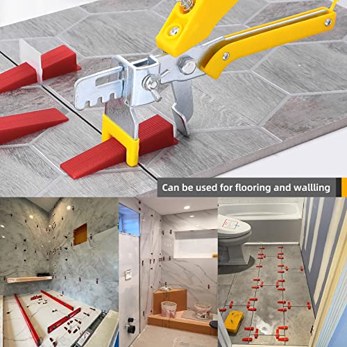 Tile Leveling System 400-Piece Tile Leveling Spacer Clips and 100-Piece Reusable Wedges Tile Leveler Tool Set for Ceramic Tile and Stone Installation (1/16 Inch) - size: 1/16 inch