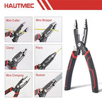 HAUTMEC 7-in-1 Wire Stripper Cutters Tool, 8" Wire Strippers, Electrical, Wire Cable Stripper and Crimping Tool, Multifunctional Pliers - color: 8" Wire Stripper