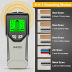 Stud Finder Wall Scanner - 5 in 1 Stud Finder Tool w/Smart Chip and HD LCD Display, Stud Detector Beam Finders for the Center and Edge of Wood AC Wire Metal Studs Joist Pipe (Grayish) - color: Grayish