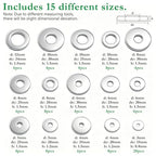 100PCS 304 Stainless Steel Fender Washers Kit, Washers for Bolts - size: SV M3-M12 (100PCS), style: Fender Washer