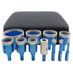 Tile Hole Saw Kit Diamond- BRSCHNITT 11pcs Diamond Core Drill Bit for Porcelain Tile Ceramic Marble Granite Drilling Triangle Shank - size: 6/8/10/25/28/32/35/45/50/65D+20F