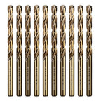 1/4 Inch Cobalt Drill Bits 10Pcs - HPHOPE M35 HSS Metal Twist Drill Bits Set, Jobber Drill Bits Length and Straight Shank, Suitable for Drilling in Hard Metal, Stainless Steel, Cast Iron - size: 1/4-inch, 10Pcs