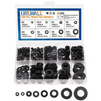 500Pcs Nylon Flat Washer Assortment Set, Washers Metric Sealing Spacer Gasket Ring Washers Set, 8 Sizes - M2, M2.5, M3, M4, M5, M6, M8, M10 (Black) - size: 500black