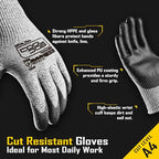 COOLJOB 12/120 Pairs Cut Resistant Work Gloves PU Coating, ANSI A2 A4 A6 A9 - size: Medium (Pack of 12)